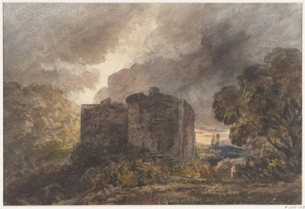 Landscape with Ruined Castle, by William Louis Walton, watercolor, 1850
