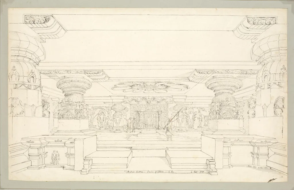 Front of the Indra Sabha Cave at Ellora, by William Maj. Gen. Lacy, 6