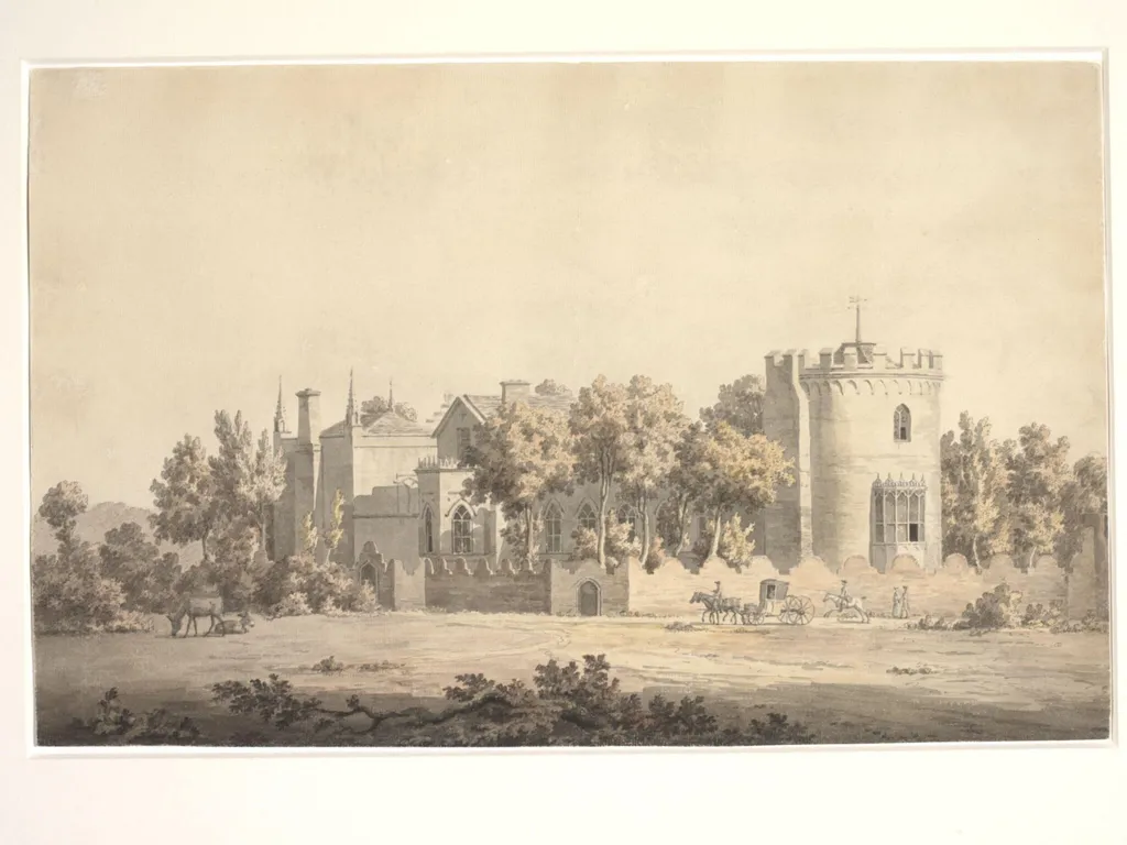 Strawberry Hill, Twickenham, formerly the residence of Horace Walpole, by William Marlow, watercolor, 1750