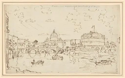 The Tiber with Saint Peter's and the Castel S. Angelo (recto), by William Marlow