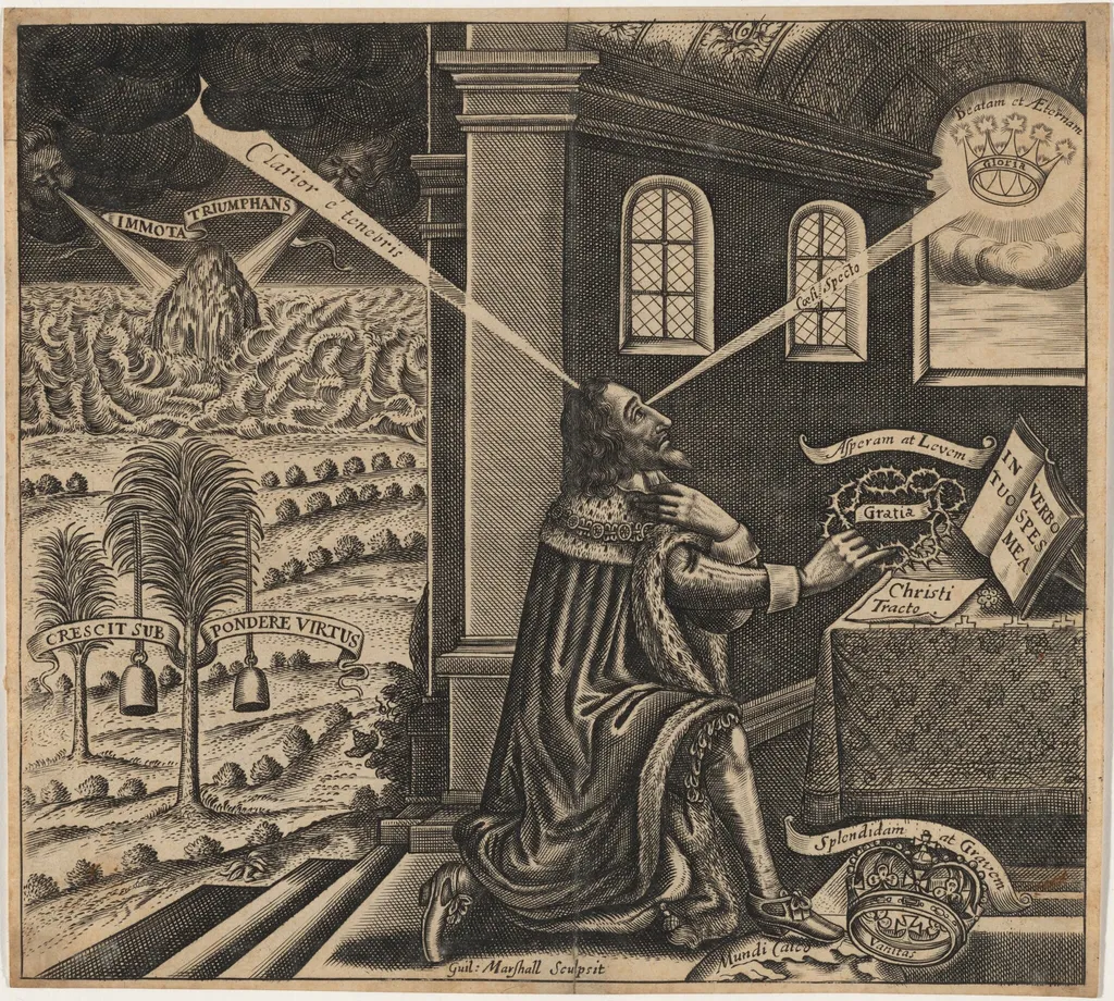 Charles I, by William Marshall, ink, 1649