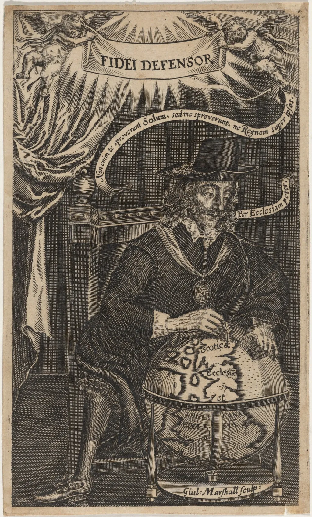 Charles I, by William Marshall, ink, 1623