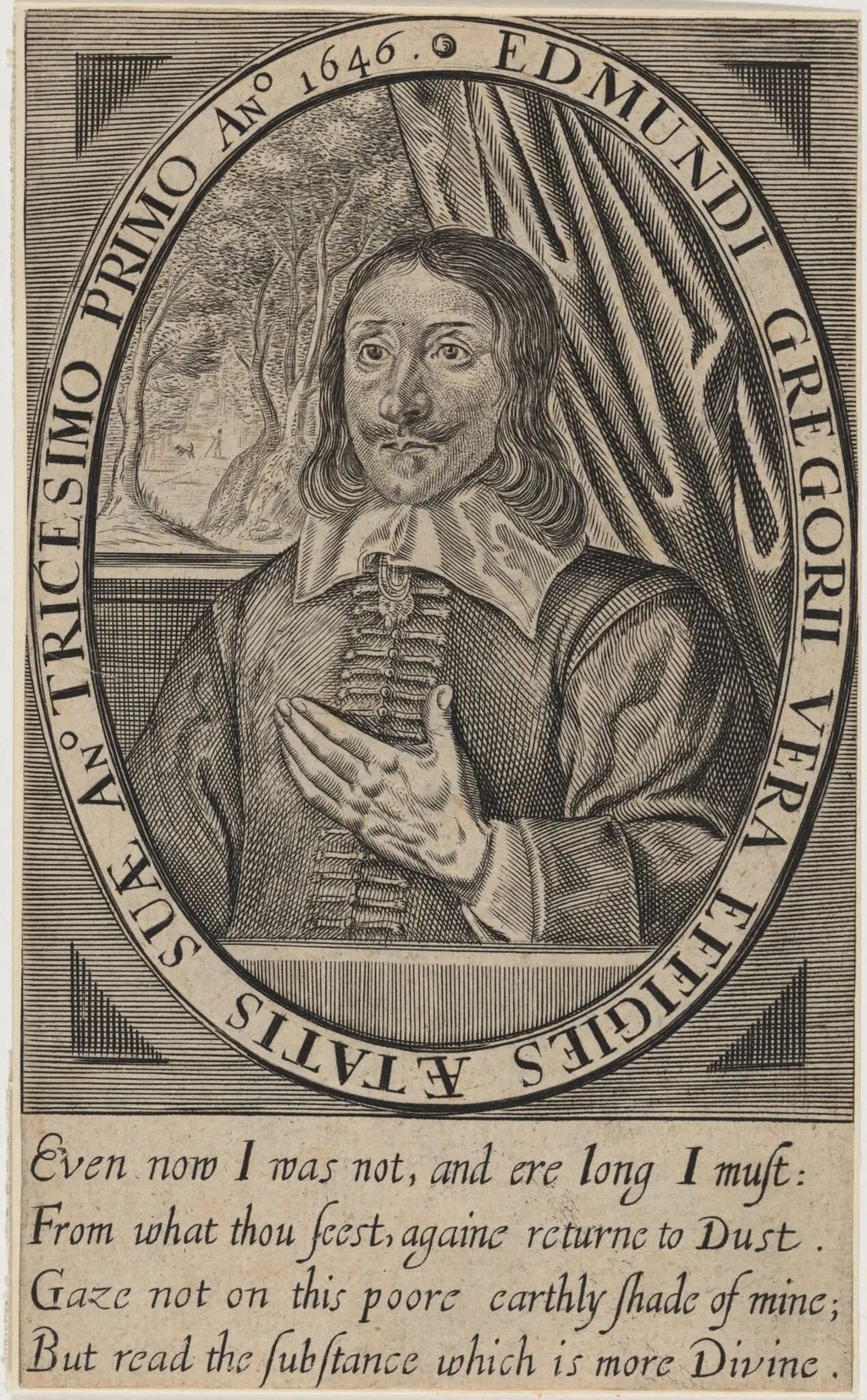 Edmund Gregory, by William Marshall, ink, 1649
