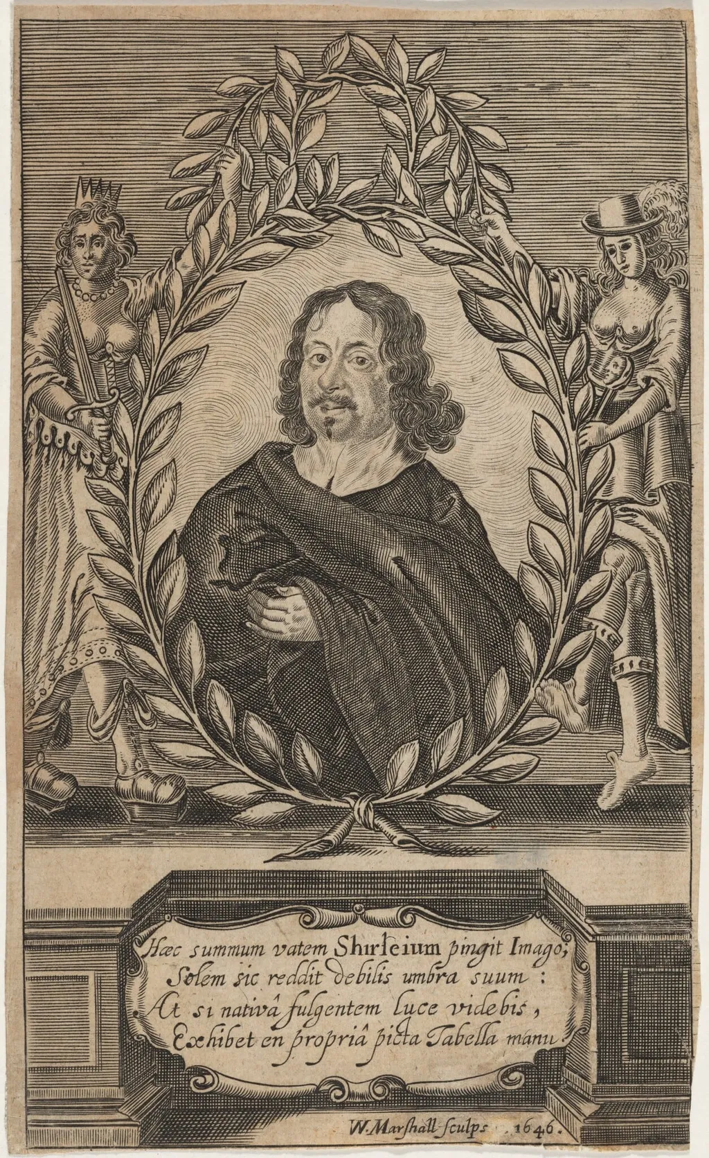 James Shirley, by William Marshall, ink, 1623