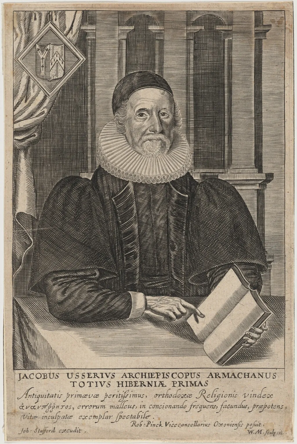 James Ussher, Archbishop of Armagh, by William Marshall, ink, 1623