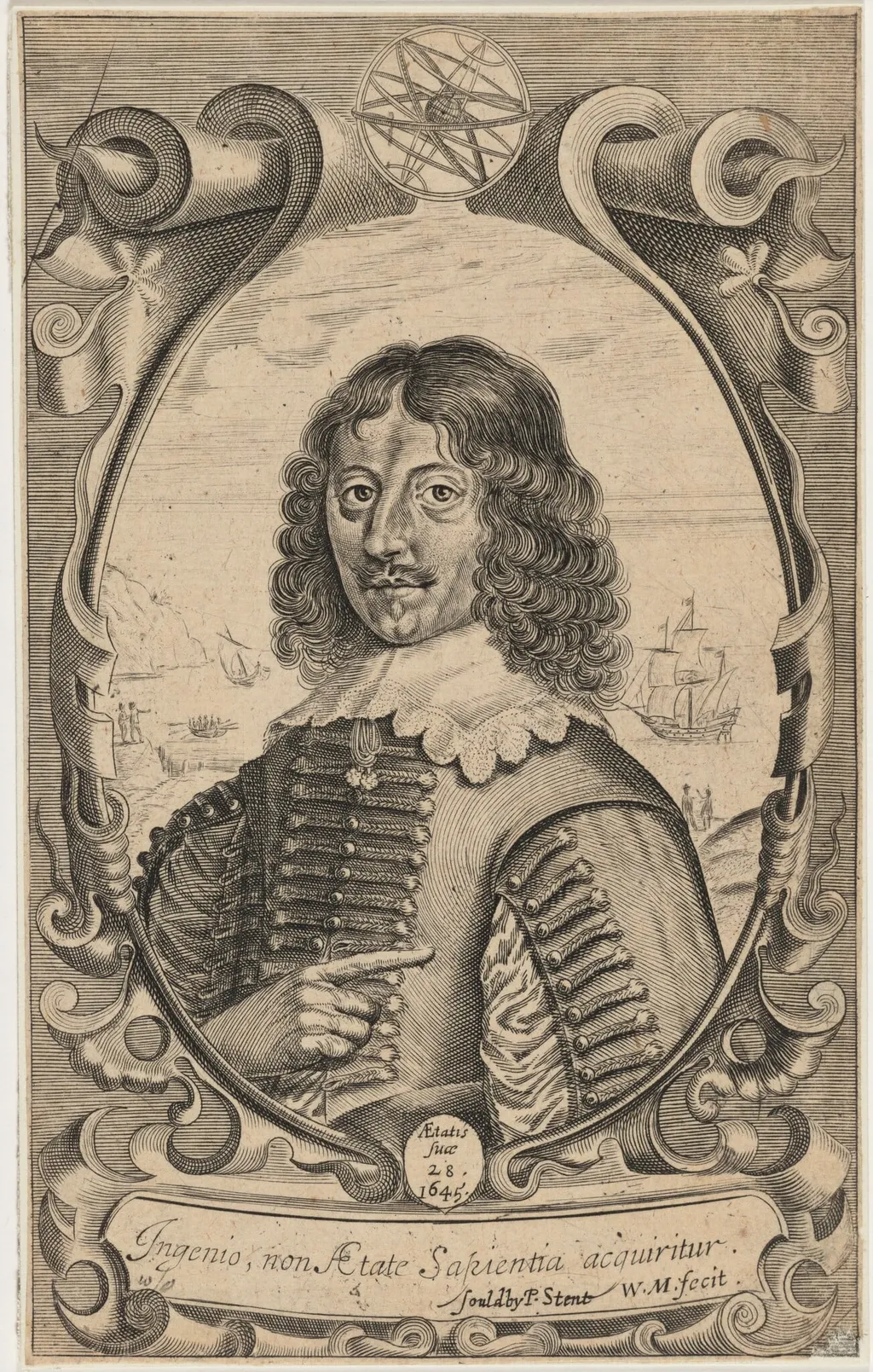 John Thompson, Navigator, by William Marshall, ink, 1645