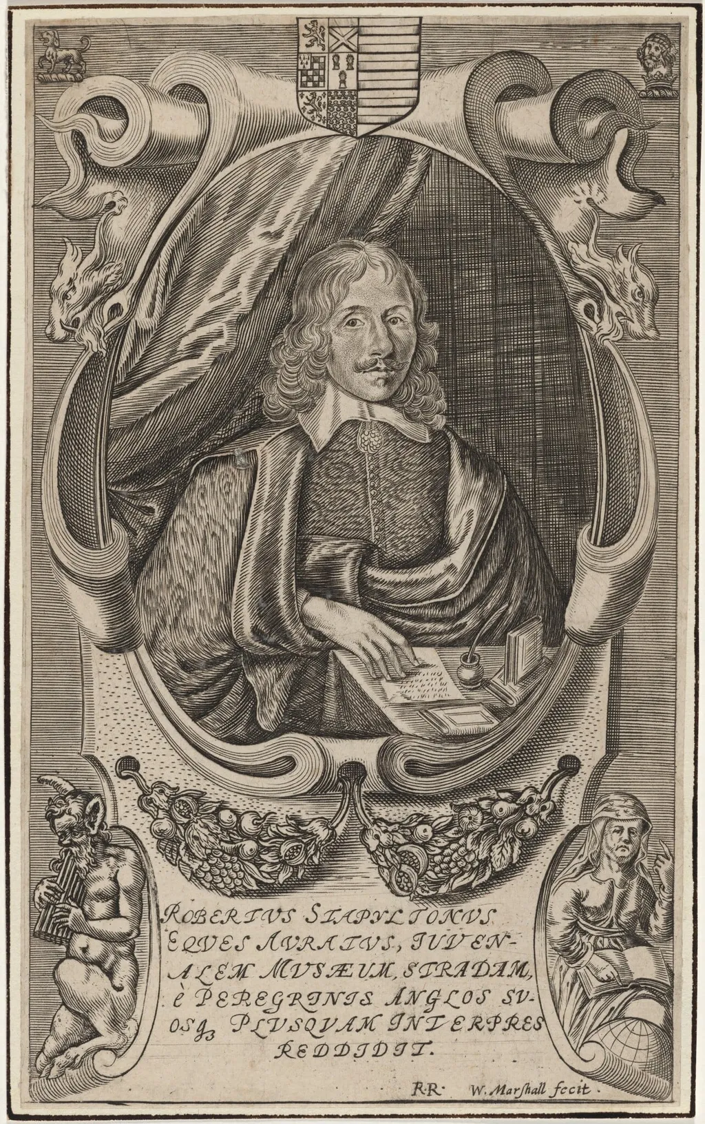 Sir Robert Stapylton, by William Marshall, ink, 1623