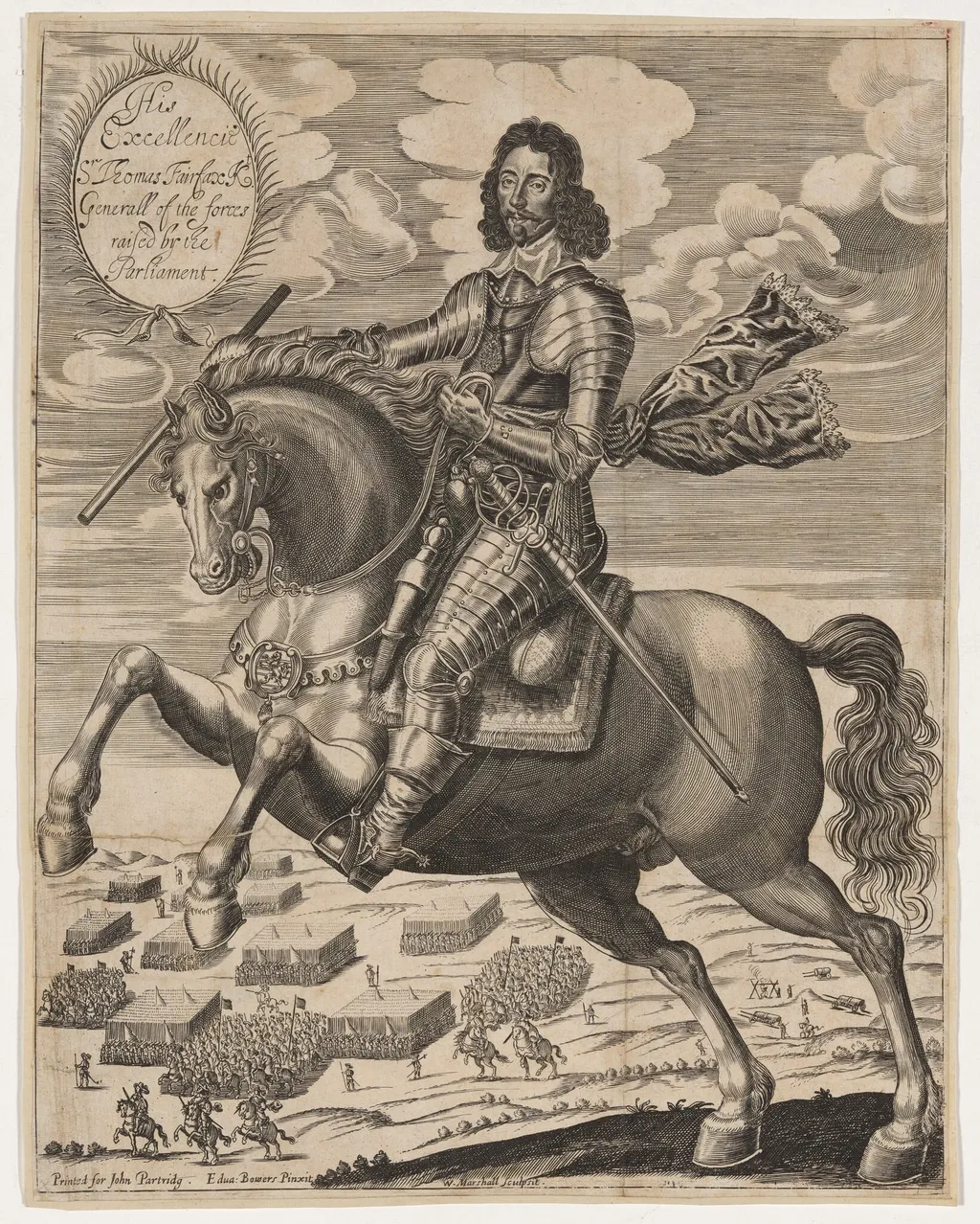 Sir Thomas Fairfax, General of the Forces Raised by Parliament, by William Marshall, ink, 1647