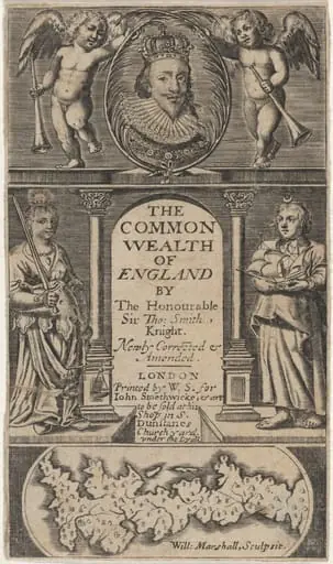 Title Page to Sir Thomas Smith, The Commonwealth of England, by William Marshall