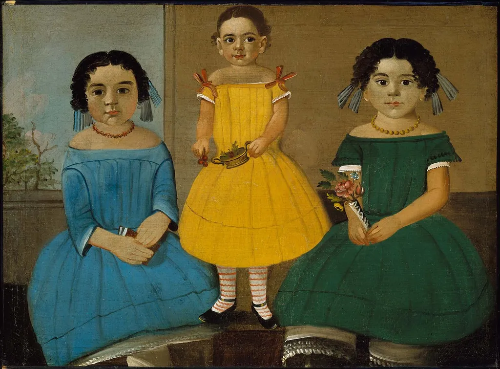 Three Sisters of the Copeland Family, by William Matthew Prior, oil, 1854