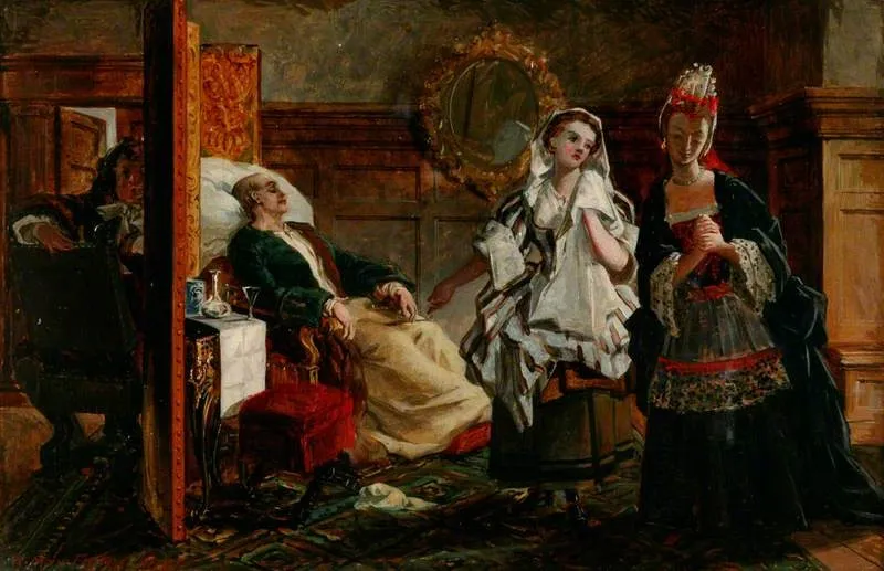 Scene from Molière's 'Le Malade Imaginaire', by William Maw Egley, unspecified, 1857