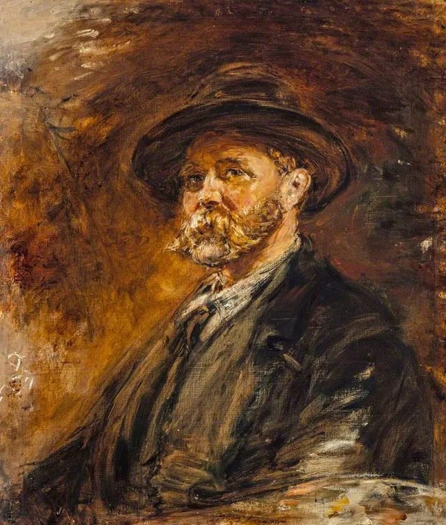 A Study of Oak Leaves in Autumn (Self-portrait) — Royal Scottish Society of Painters in Watercolour