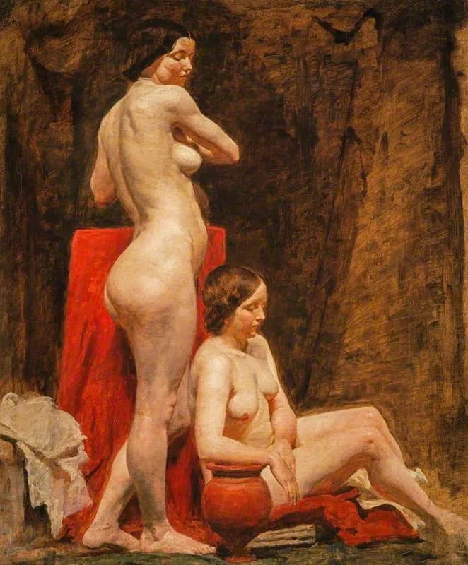 A Study of Two Female Nude Models, by William McTaggart, oil, 1858