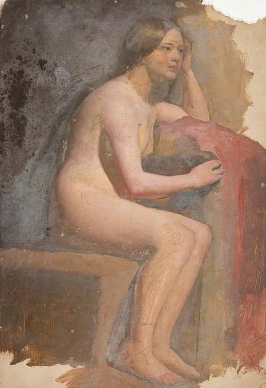 Life Study: Standing Female Nude, by William McTaggart, unspecified, 1850