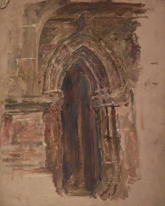 Sketch of a church door, by William McTaggart