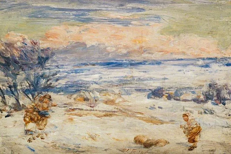 Snow in April, by William McTaggart, oil, 1896