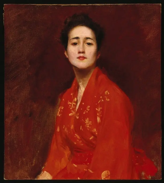 Study of a Girl in Japanese Dress, by William Merritt Chase