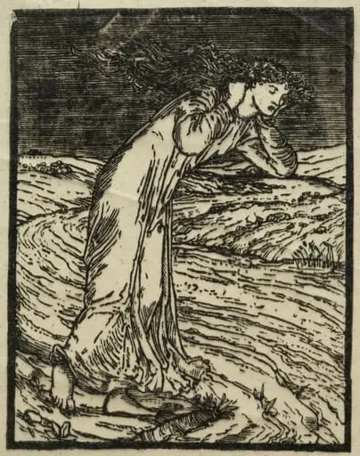 Psyche Throwing Herself into the River, by William Morris