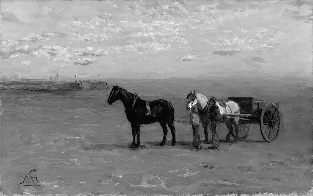 Beach Scene with Horses, by William Morris Hunt