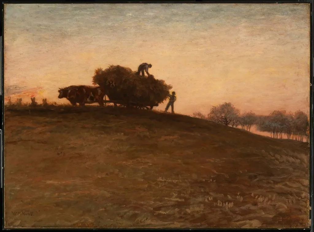 Haying by Oxen, by William Morris Hunt, oil, 1888