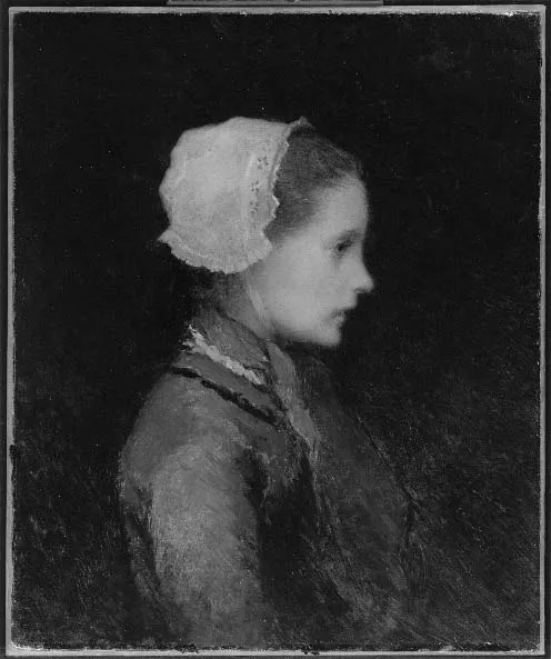 Head -- Daughter of Concierge, by William Morris Hunt, oil, 1861