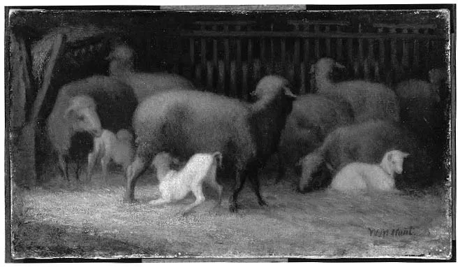 Sheep, by William Morris Hunt, oil, 1853