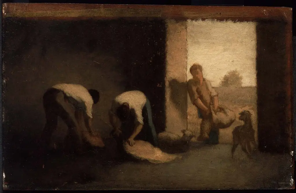 Sheep Shearing at Barbizon, by William Morris Hunt