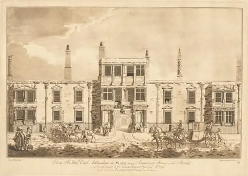 The North Front of Old Somerset House in the Strand, by William Moss