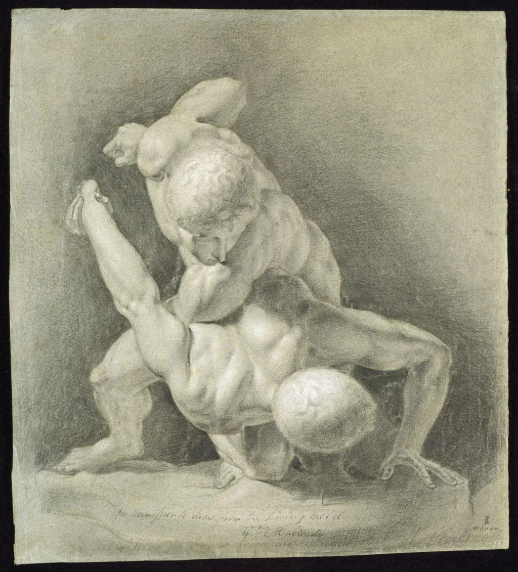 Academic study of the Wrestlers, by William Mulready, 1800