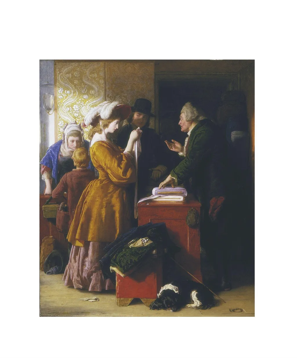 Choosing the Wedding Gown, by William Mulready, oil, 1845