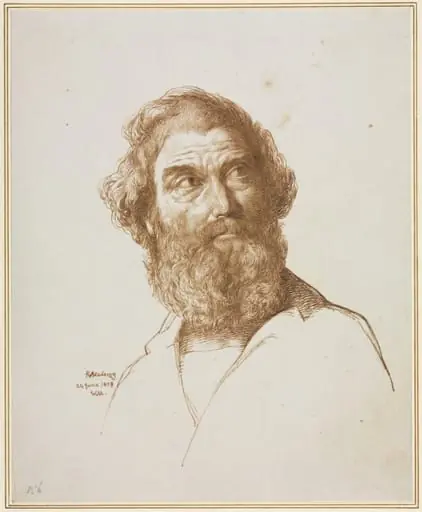 Head of a Bearded Man Gazing to His Left, by William Mulready