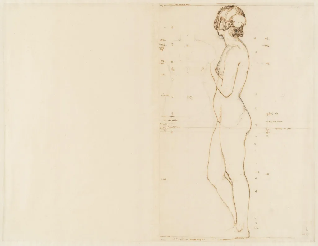 Study of a standing female nude, by William Mulready, 1851