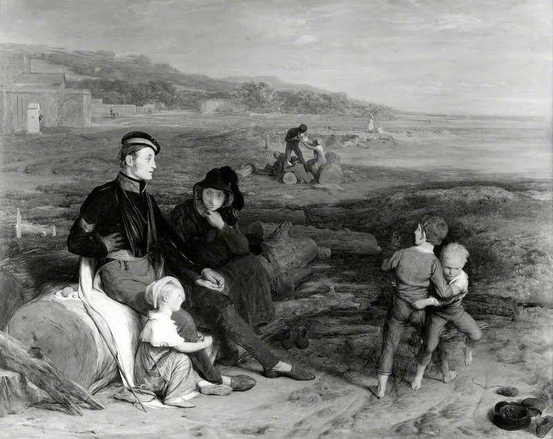 The Convalescent from Waterloo, by William Mulready, oil, 1822