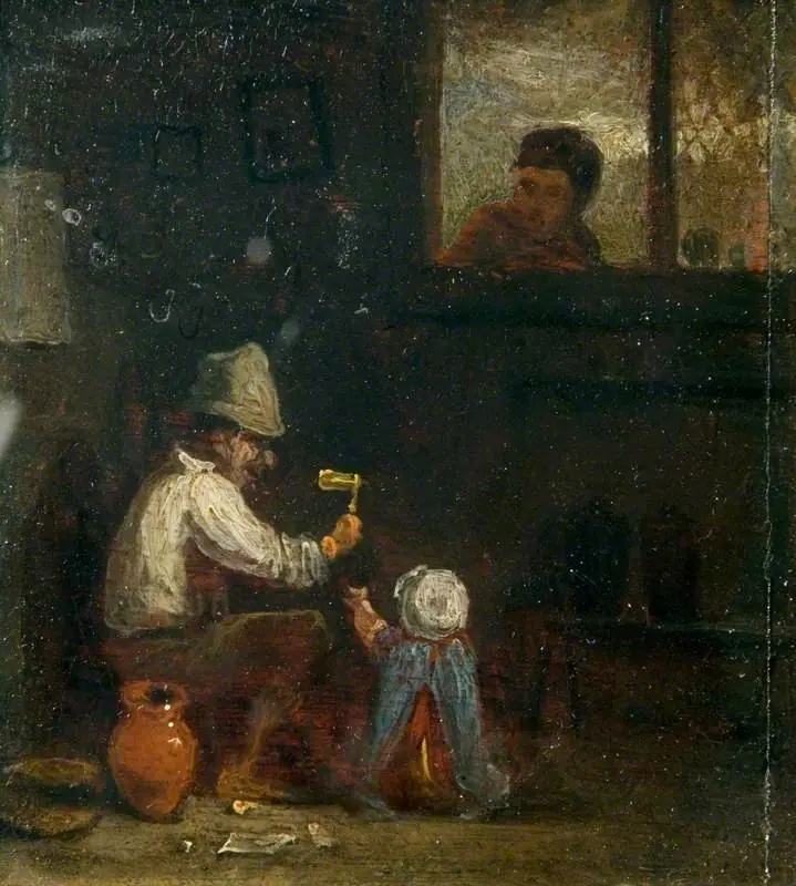 The Rattle (study), by William Mulready