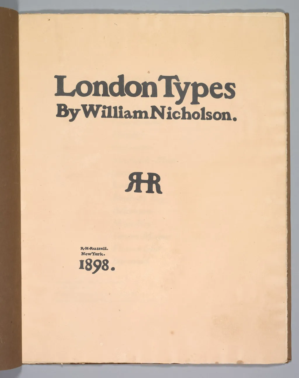 London Types: Quatorzains, by William Nicholson, 1898