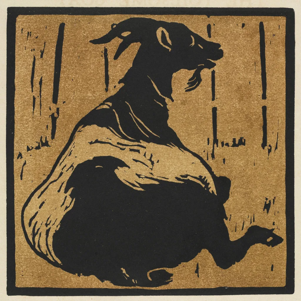 The Square Book of Animals: The Toilsome Goat, by William Nicholson, 1899