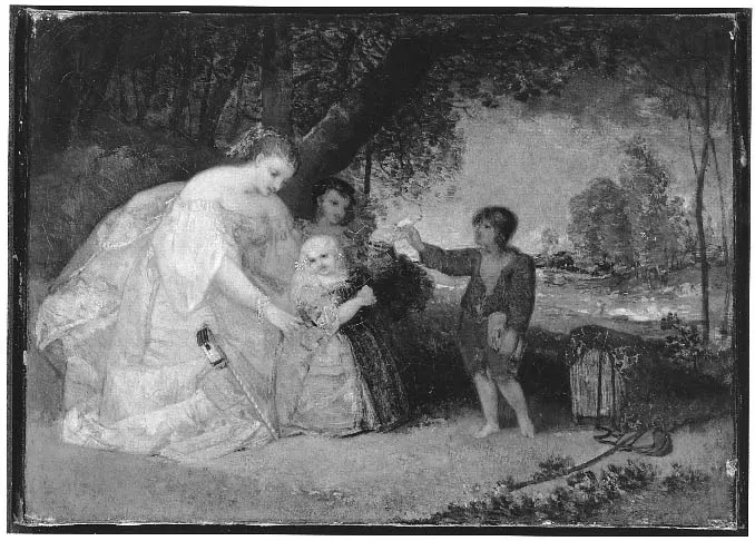 Landscape with Figures, by William P. Babcock, oil, 1860