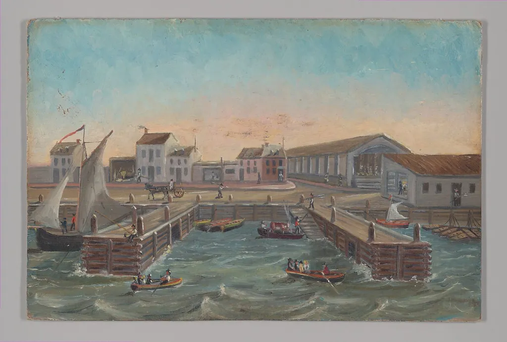 Old Ferry Stairs, by William P. Chappel, oil, 1874