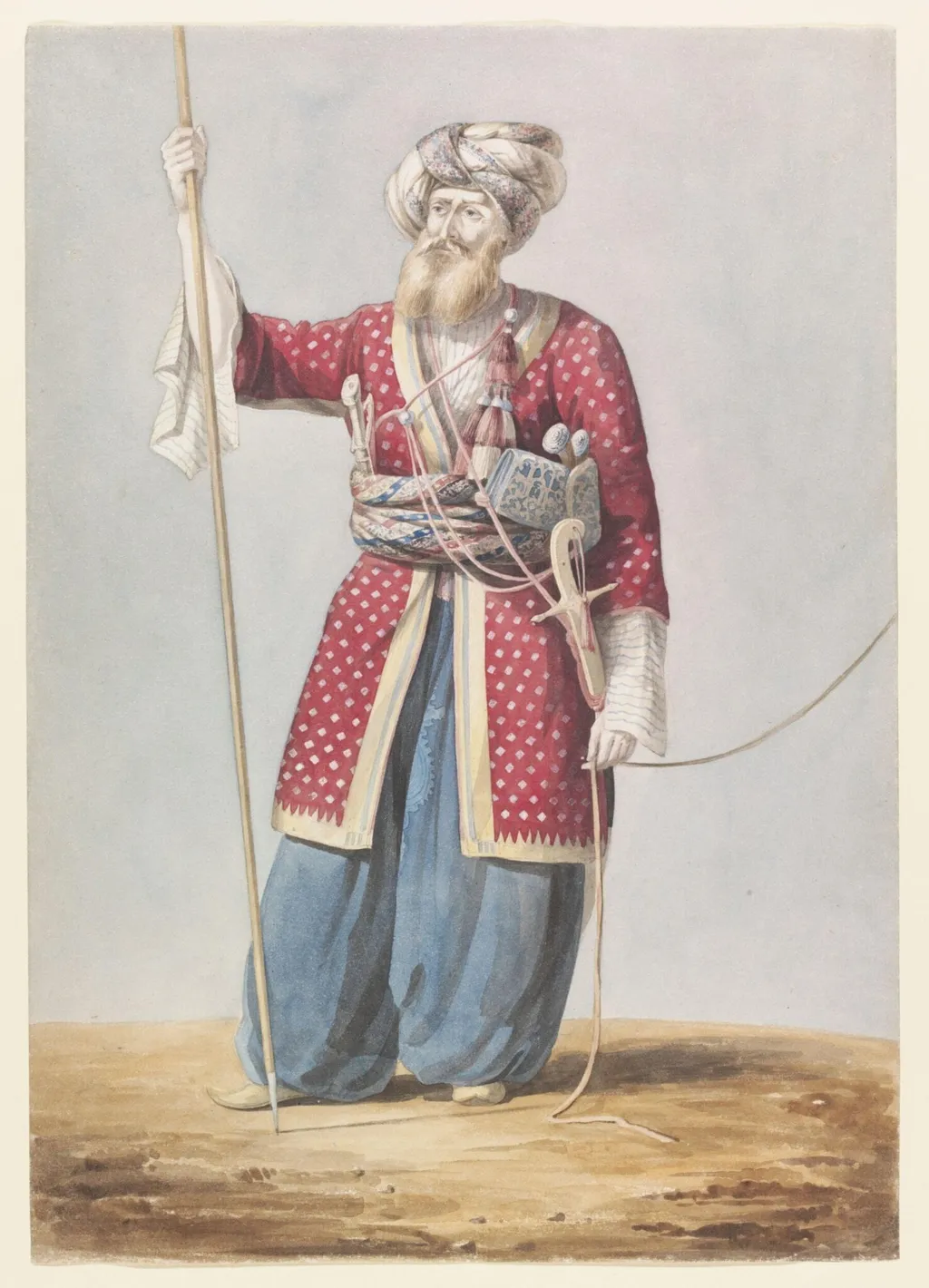 A Mamluk from Aleppo, by William Page, watercolor, 1820
