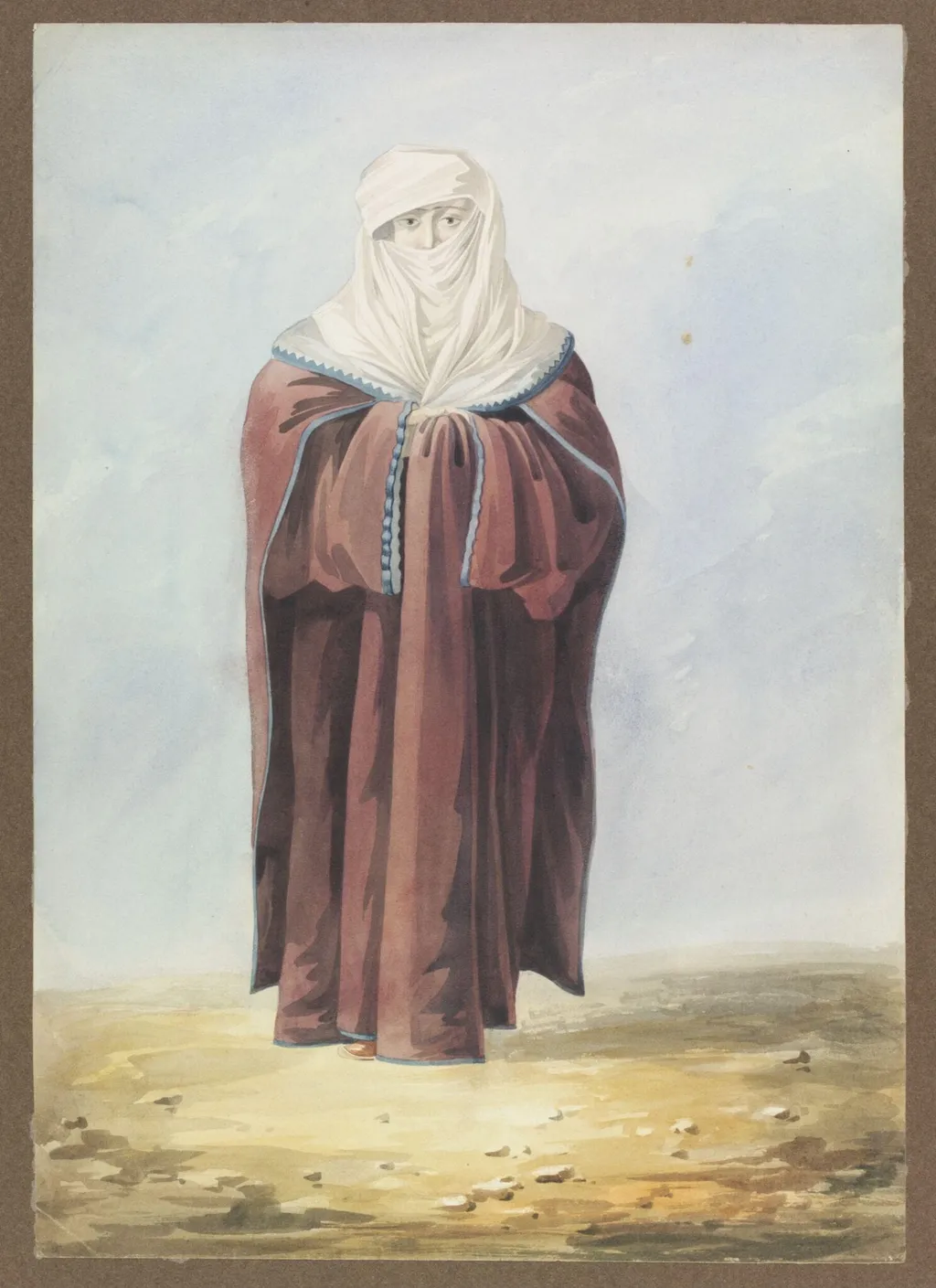 A Turkish lady in Walking Dress, by William Page, watercolor, 1820