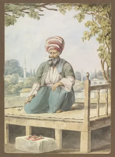 A Turkish man, seated, smoking a pipe, by William Page