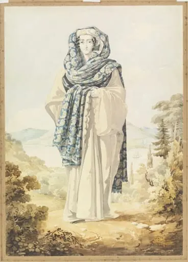 A Woman in Greek Dress, the Bosphorus in the background, by William Page