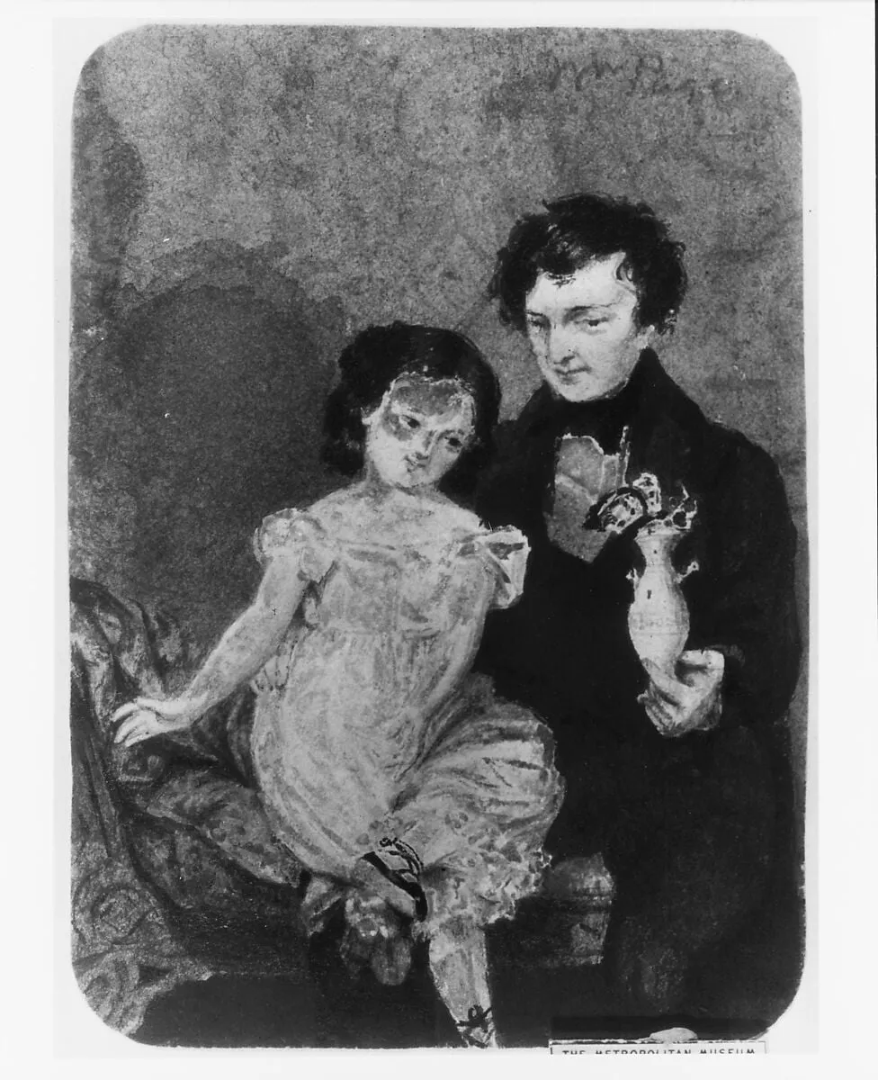 Man and Child (from McGuire Scrapbook), by William Page, watercolor, 1848