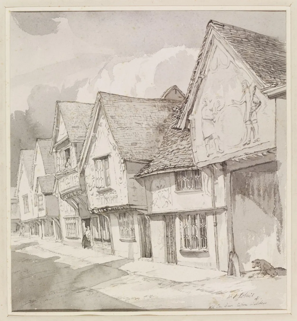 The Old Sun Inn, Saffron Walden, by William Palmer Robins, watercolor, 1941