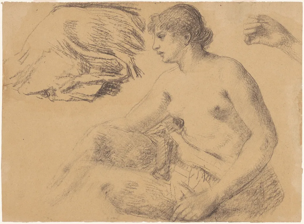 Nude Study, by William Perkins Babcock, charcoal, 1870