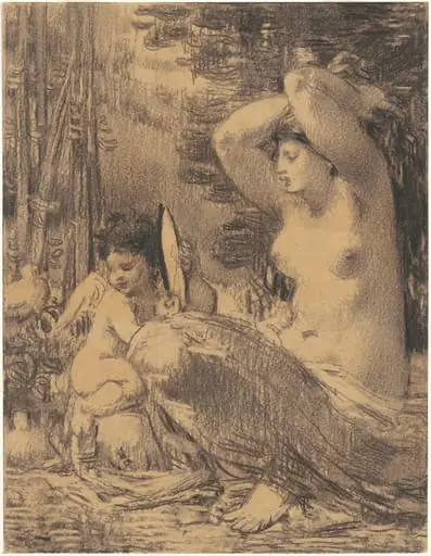Nude with Cherub Holding a Mirror, by William Perkins Babcock