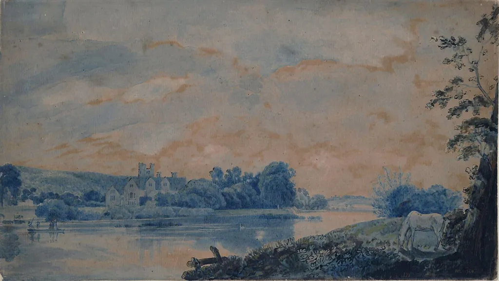 Bisham Abbey, on the Thames, by William Pether, watercolor, 1769