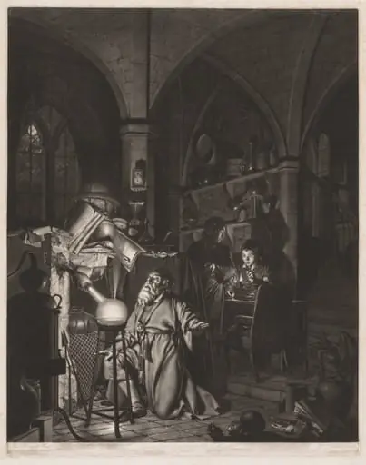 The Alchymist, in Search of the Philosopher's Stone, Discovers Phosphorus, and Prays for the Successful Conclusion of his Operation, as was the Custom of the Ancient Chymical Astrologers, by William Pether