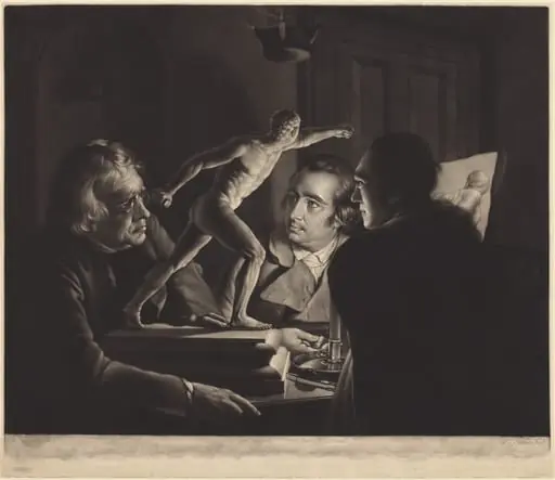 Three Persons Viewing the Gladiator by Candlelight, by William Pether