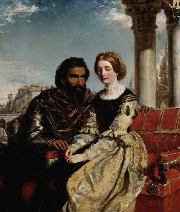 Othello and Desdomona (1856), by William Powell Frith, oil, 1848
